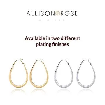 14k Gold Plated Oval Hoop Earrings – Chunky Large Hoops – Bold Statement Earring Set for Women