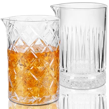 Gusnilo 24 Oz Cocktail Mixing Glass Stirring Glasses Cocktail Shaker Glass for Whiskey Cocktail Mixi...