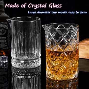 Gusnilo 24 Oz Cocktail Mixing Glass Set - Elegant & Durable