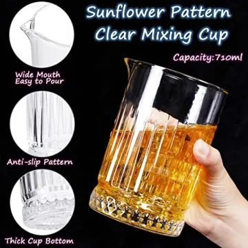 Gusnilo 24 Oz Cocktail Mixing Glass Set - Elegant & Durable