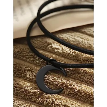 Sacina Gothic Boho Black Moon Choker Necklace for Women