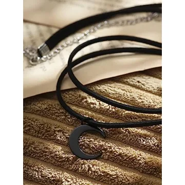 Sacina Gothic Boho Black Moon Choker Necklace for Women