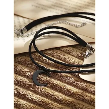 Sacina Gothic Boho Black Moon Choker Necklace for Women