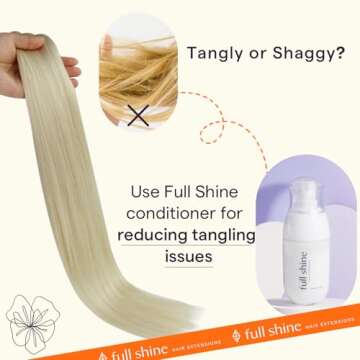 Full Shine Weft Hair Extensions Human Hair Color Platinum Blonde Sew In Hair Extensions Real Huamn Hair Remy Straight Hair Weft Extensions Blonde Straight Human Hair Bundles 105G 22 Inch