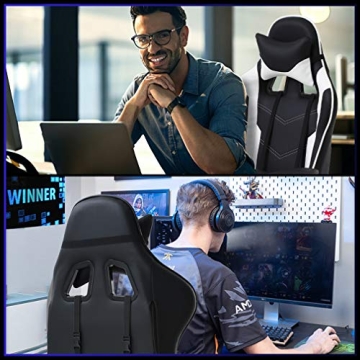 BestOffice Ergonomic Gaming Chair with Footrest - Comfort & Style