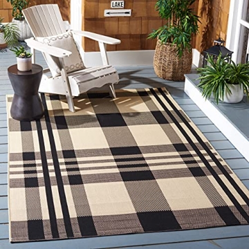 SAFAVIEH Courtyard Rug 5'3" x 7'7" Durable Design