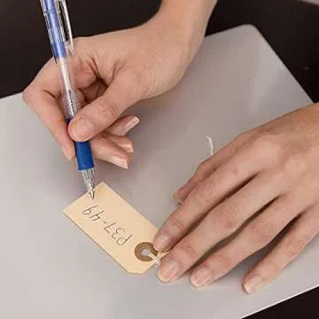 Manila Paper Tags with String - #1, 2 3/4” x 1 3/8” Box of 100 Small Hang Tags with String Attached and Reinforced Hole, Manila Tags with Strings, Shipping Tags with String