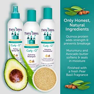 Fairy Tales Curly Q Shampoo & Conditioner Kit for Curly Hair - Hydrates, Detangles, Defines Curls, Tames Frizz -free from Phthalate , Paraben & Sulfate - 3 Travel Size Items