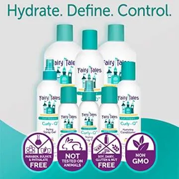 Fairy Tales Curly Q Shampoo & Conditioner Kit for Curly Hair - Hydrates, Detangles, Defines Curls, Tames Frizz -free from Phthalate , Paraben & Sulfate - 3 Travel Size Items