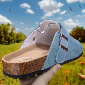 BULLIANT Comfort Clogs Slippers Sandals Nurse Work Shoes Unisex for Men Women with Cushioned Cork-Fo...