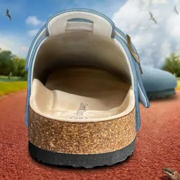 BULLIANT Comfort Clogs Slippers Sandals Nurse Work Shoes Unisex for Men Women with Cushioned Cork-Footbed(Purplish Blue-6 Women/4 Men)