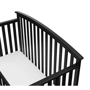 Graco Freeport 4-in-1 Convertible Crib, Black, Easily Converts to Toddler Bed Day Bed or Full Bed, Three Position Adjustable Height Mattress, Some Assembly Required (Mattress Not Included)