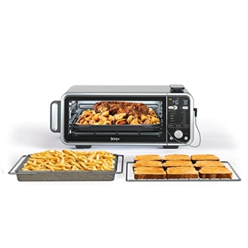 Ninja, Toaster Oven, Air Fryer, Thermometer, Toaster Oven Air Fryer Combo, Stainless Steel, Quick me...