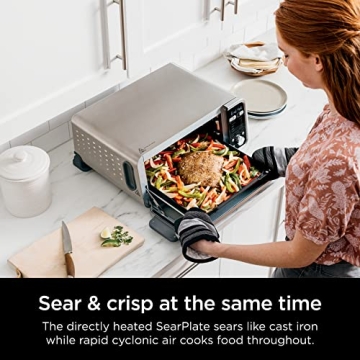 Ninja, Toaster Oven, Air Fryer, Thermometer, Toaster Oven Air Fryer Combo, Stainless Steel, Quick meals, Fries, Frozen Food, Air Fry, Dehydrate, Reheat, 13-in-1,Less Oil, Flip Away Oven, Foodi, SP351