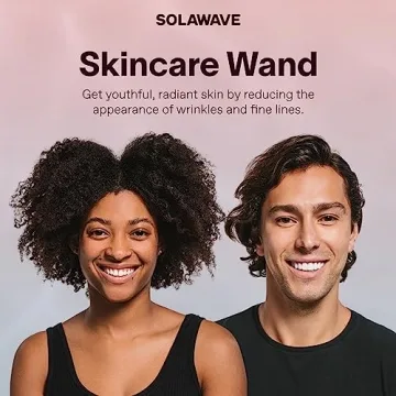 Solawave 4-in-1 Facial Wand | Red Light Therapy for Face and Neck | Microcurrent Facial Device for Anti-Aging | Skin Tightening Machine | Face Massager | Facial Wand (Rose Gold)