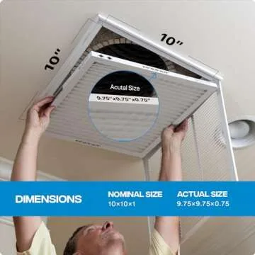 Simply 10x10x1 Air Filter, Merv 13, MPR 1500, 6 Pack, For Home AC Furnace & HVAC (Actual Size: 9.75"x9.75"x0.75") DUST, Pet, & Allergy Control