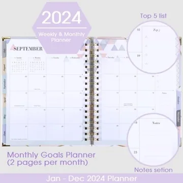 2024 Weekly & Monthly Planner with Beautiful Design