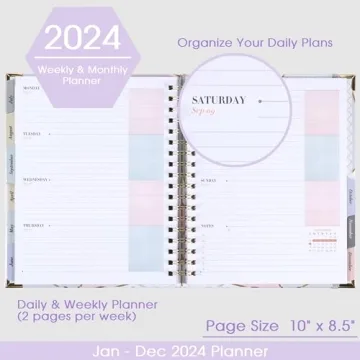 2024 Weekly & Monthly Planner with Beautiful Design