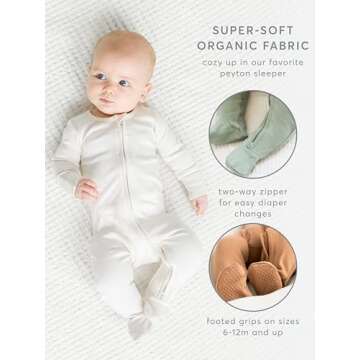 Shop Organic Cotton Zip-Up Footed Sleeper - Baby Pajamas