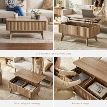 Mopio Brooklyn Lift Top Coffee Table - Modern Elegance