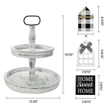 Farmhouse Two Tiered Tray for Home Decor and Gifts