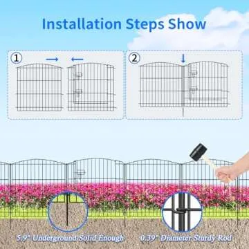 INJOPEXI Decorative Garden Fence Animal Barrier Fencing for Outdoor Backyard