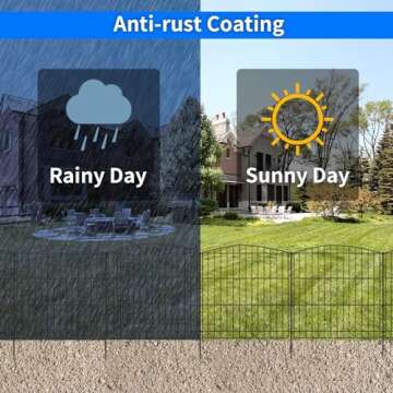 INJOPEXI Decorative Garden Fence Animal Barrier Fencing for Outdoor Backyard