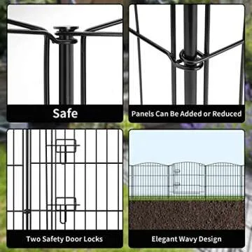 INJOPEXI Decorative Garden Fence Animal Barrier Fencing for Outdoor Backyard