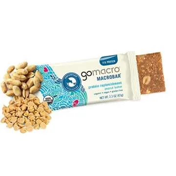 GoMacro Organic Vegan Protein Bars, Peanut Butter, 2.3 Ounce Bars (Pack of 12)