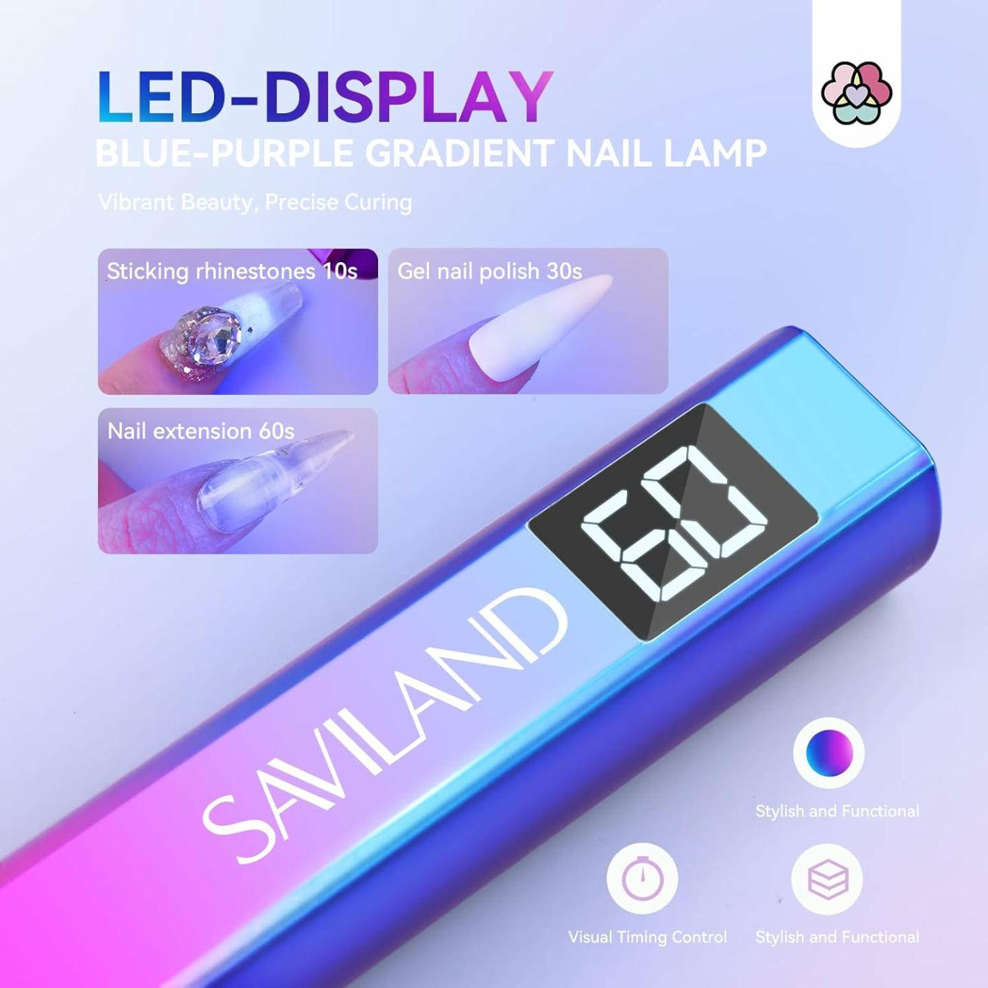 Portable 12W SAVILAND UV Nail Lamp for Gel Nails