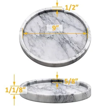 Elegant Circular Marble Stone Tray for Home Decor