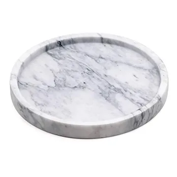 Elegant Circular Marble Stone Tray for Home Decor