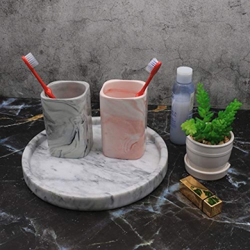 Elegant Circular Marble Stone Tray for Home Decor