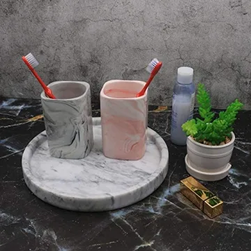 Elegant Circular Marble Stone Tray for Home Decor