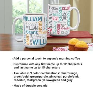 Let's Make Memories Personalized Your Name Signature Mug - Custom 15oz Coffee Mug - Stocking Stuffer - For Christmas Gray