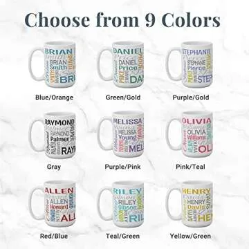 Let's Make Memories Personalized Your Name Signature Mug - Custom 15oz Coffee Mug - Stocking Stuffer - For Christmas Gray