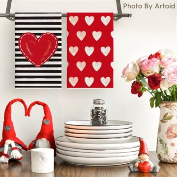 Charming Artoid Mode Valentine Kitchen Towels Set of 4