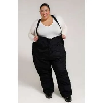 Snow Country Outerwear Women's Plus Size Snow Ski Bibs Overalls Pants (2X (20/22), Black)