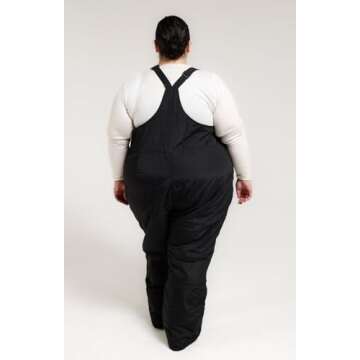 Snow Country Outerwear Women's Plus Size Snow Ski Bibs Overalls Pants (2X (20/22), Black)