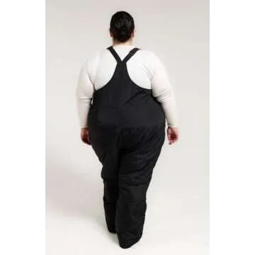 Snow Country Outerwear Women's Plus Size Snow Ski Bibs Overalls Pants (2X (20/22), Black)