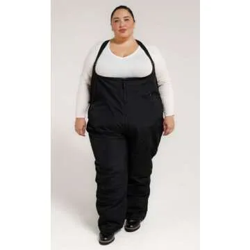 Snow Country Outerwear Women's Plus Size Snow Ski Bibs Overalls Pants (2X (20/22), Black)