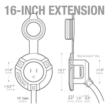 NOCO GCP1 15A Waterproof AC Port Plug for Outdoor