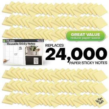 Dry Erase Reusable Sticky Notes | 4x6 12-Pack | 2-Year Re-Stickable & Erasable Post Notes | Smudge-Free Tackie Marker | Made in the USA by M.C. Squares