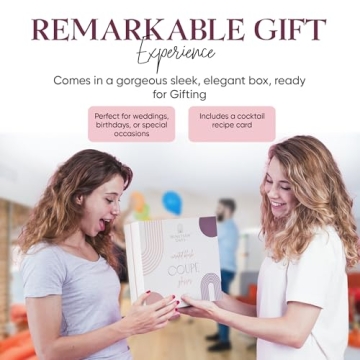 Elegant Pink Coupe Glasses Set with Rose Gold Rim