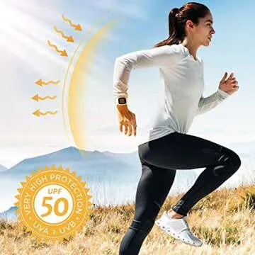 isnowood Women's Sun Protection Long Sleeve Shirts, UPF 50+ UV Rash Guard Swim Shirt, Workout Hiking Running Athletic Tops White