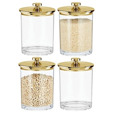 mDesign Acrylic Apothecary Jar Set with Airtight Lids