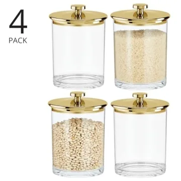 mDesign Acrylic Apothecary Jar Set with Airtight Lids
