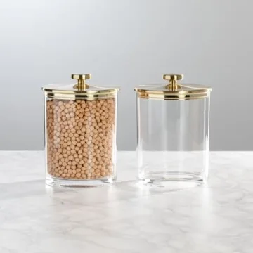 mDesign Acrylic Apothecary Jar Set with Airtight Lids