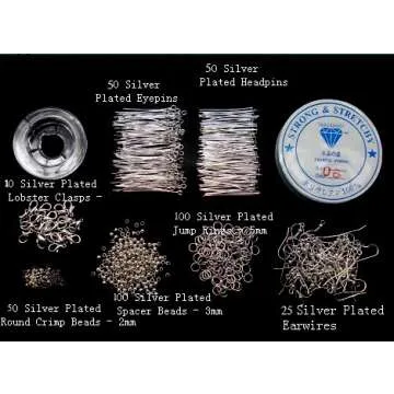 Adults Deluxe Jewelry Making Beads Mix Pliers Findings Starter Kit Gift Set