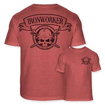 Ironworker Skull Crossbones Athletic T-Shirt - Perfect for Trade Professionals